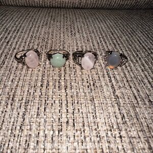 Crystal Silver Rings